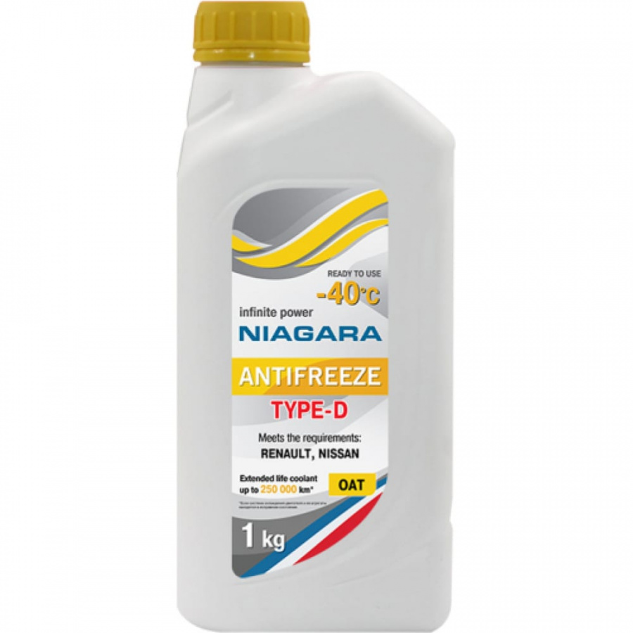 Охлаждающая жидкость NIAGARA Антифриз Type-D 40, желтый