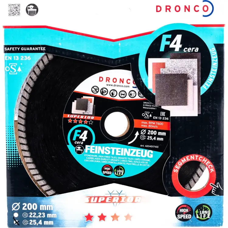 Алмазный диск DRONCO F4 Cera Express GRF 4204517100 Алмазный диск DRONCO F4 Cera Express GRF 4204517100