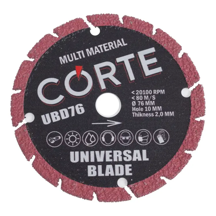 Универсальный диск алмазный для мини УШМ CORTE UNIVERSAL BLADE UBD76 Универсальный диск алмазный для мини УШМ CORTE UNIVERSAL BLADE UBD76