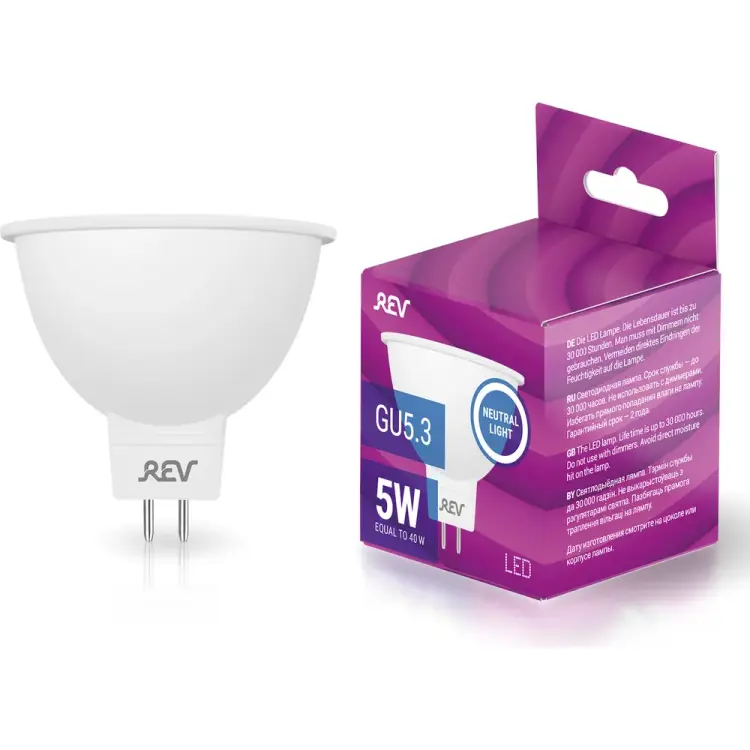 Светодиодная лампа REV LED MR16 GU5.3 5Вт 4000K 32323 5