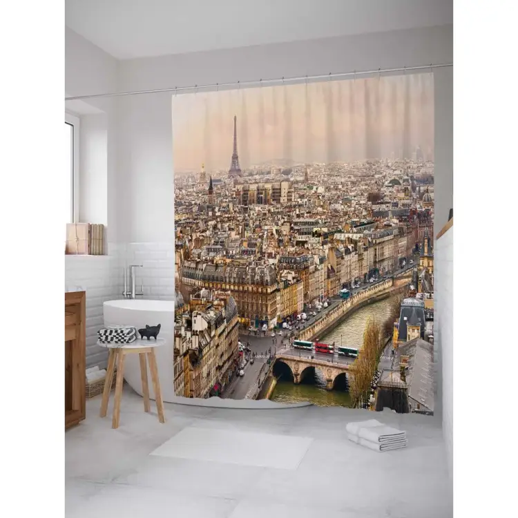 Шторка-занавеска для ванной JOYARTY Красочный Париж sc_16235