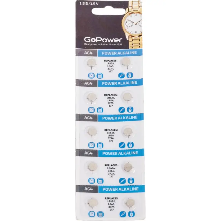 Батарейка GoPower G4/LR626/LR66/377A/177 00-00017860