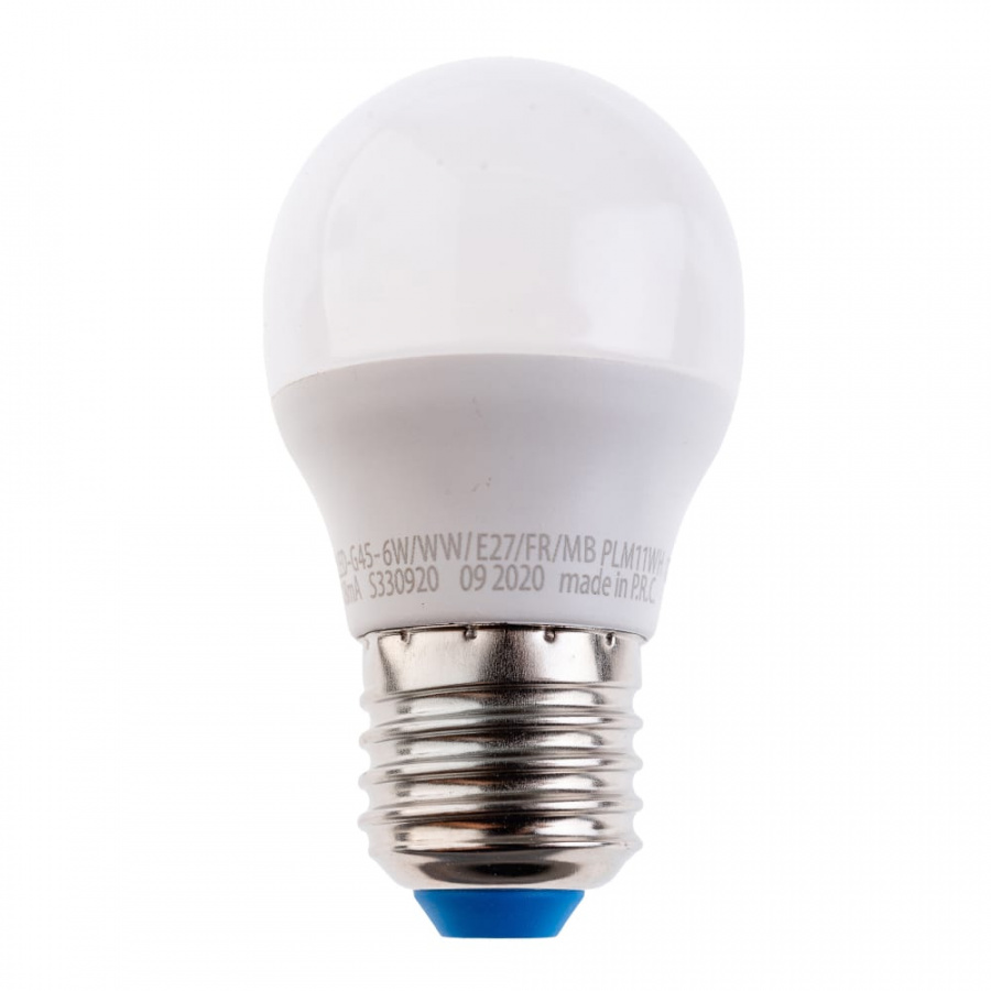 Светодиодная лампа Uniel LED-G45-6W/WW/E27/FR/MB PLM11WH