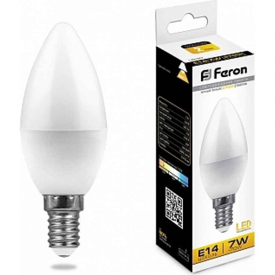 Светодиодная лампа FERON LB-97 Свеча E14 7W 2700K