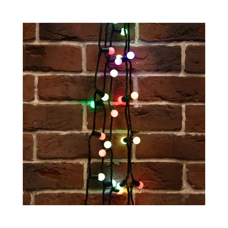 Гирлянда Neon-Night мультишарики d=17,5 мм 20м 200LED RGB, черный ПВХ 303-509