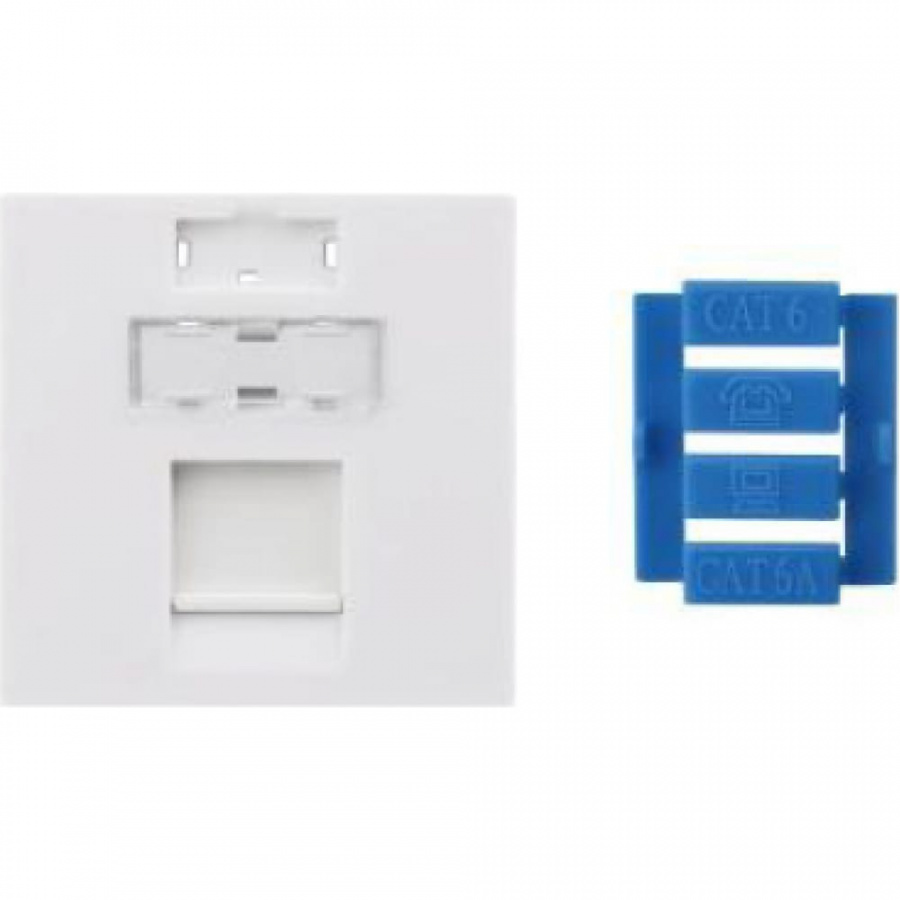 Вставка Hyperline 45x45 аналог Mosaic для 1 модуля Keystone Jack, со шторками