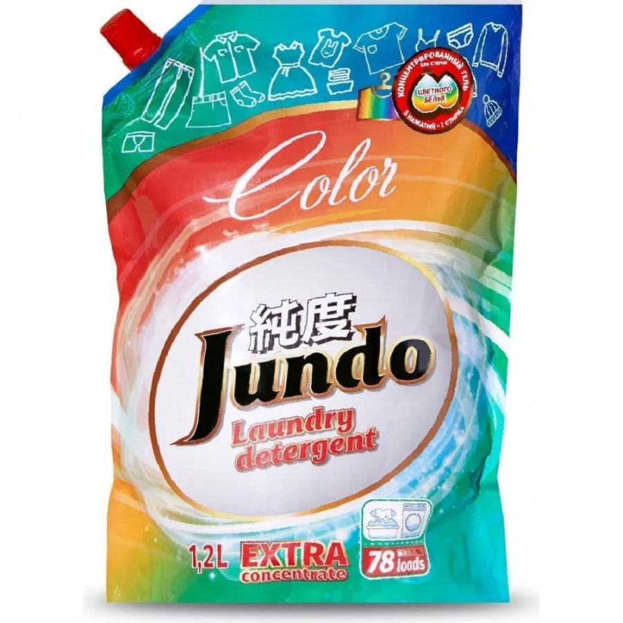 Концентрированный гель для стирки цветного белья Jundo Color