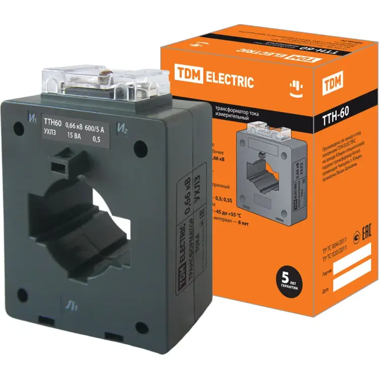 Трансформатор тока TDM ELECTRIC ТТН 60/ 600/5-15VA/0,5-Р SQ1101-1126