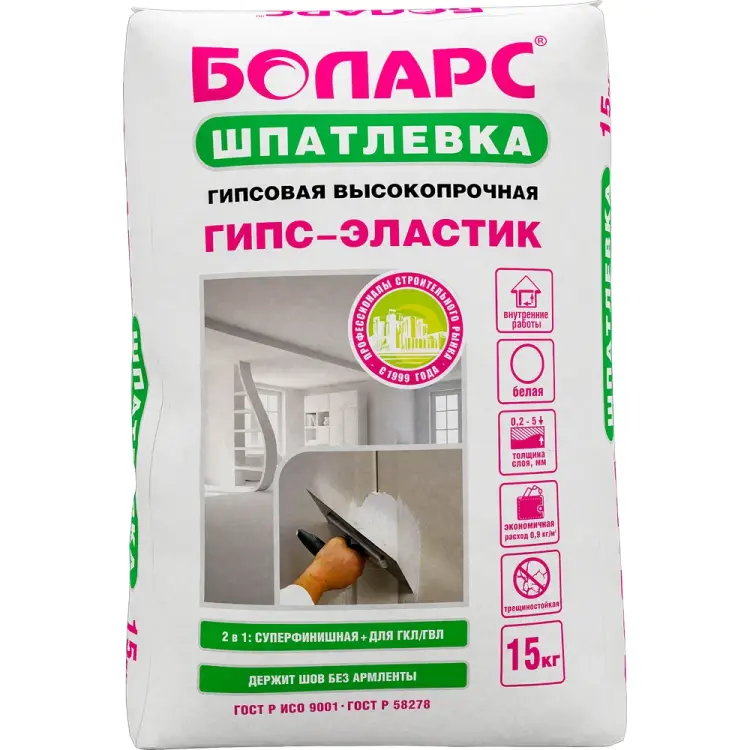 Шпатлевка БОЛАРС ГИПС-ЭЛАСТИК 00000013731 Шпатлевка БОЛАРС ГИПС-ЭЛАСТИК 00000013731