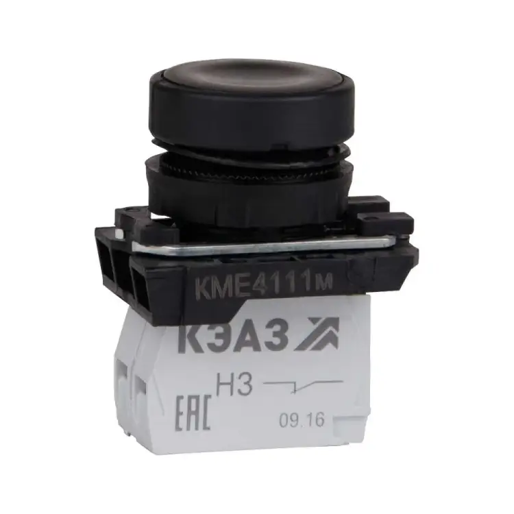 Кнопка управления КЭАЗ КМЕ4111м 1но+1нз IP40 цилиндр черн. 248240