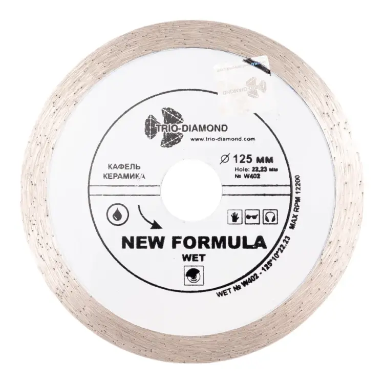 Сплошной отрезной алмазный диск TRIO-DIAMOND W402 Сплошной отрезной алмазный диск TRIO-DIAMOND W402