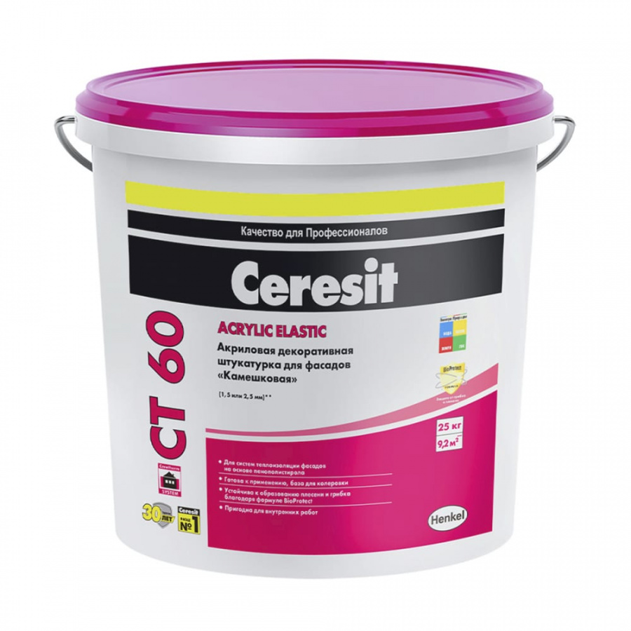 Акриловая камешковая штукатурка Ceresit CT 60