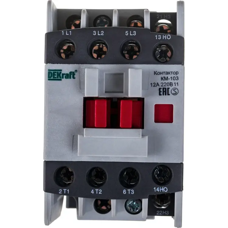 Контактор DEKraft КМ-103 12А 220В АС3 22108DEK 293782