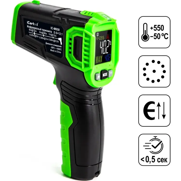 Бесконтактный термометр-пирометр iCarTool IC-M650