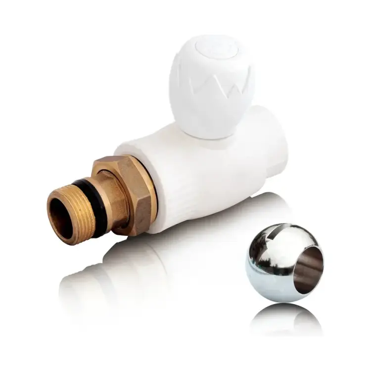 Прямой шаровый кран для радиатора Blue Ocean PPRF/PPR/SBVH-1(W)-20х1/2"