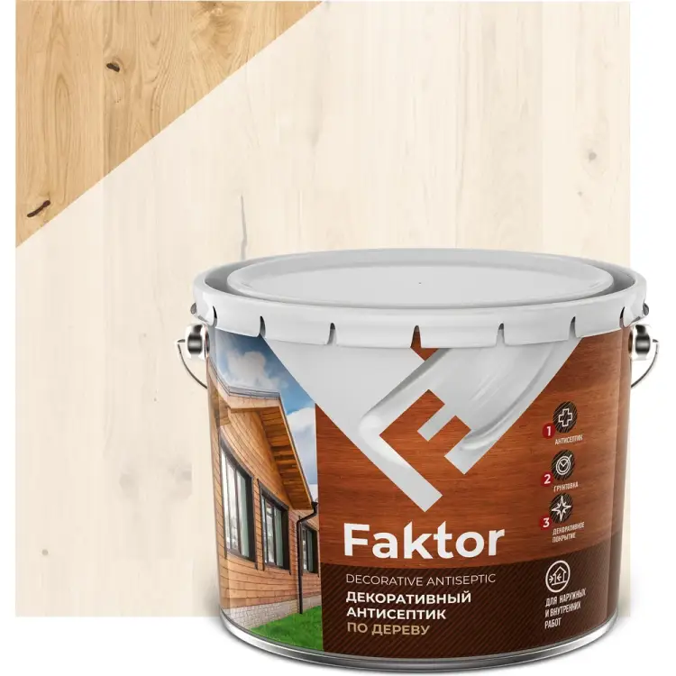 Декоративный антисептик для защиты и тонирования древесины ЯРОСЛАВСКИЕ КРАСКИ FAKTOR 217328