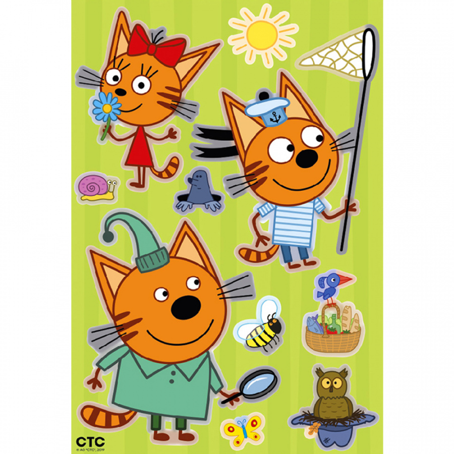 Наклейка Декоретто Три кота: Коржик и Карамелька