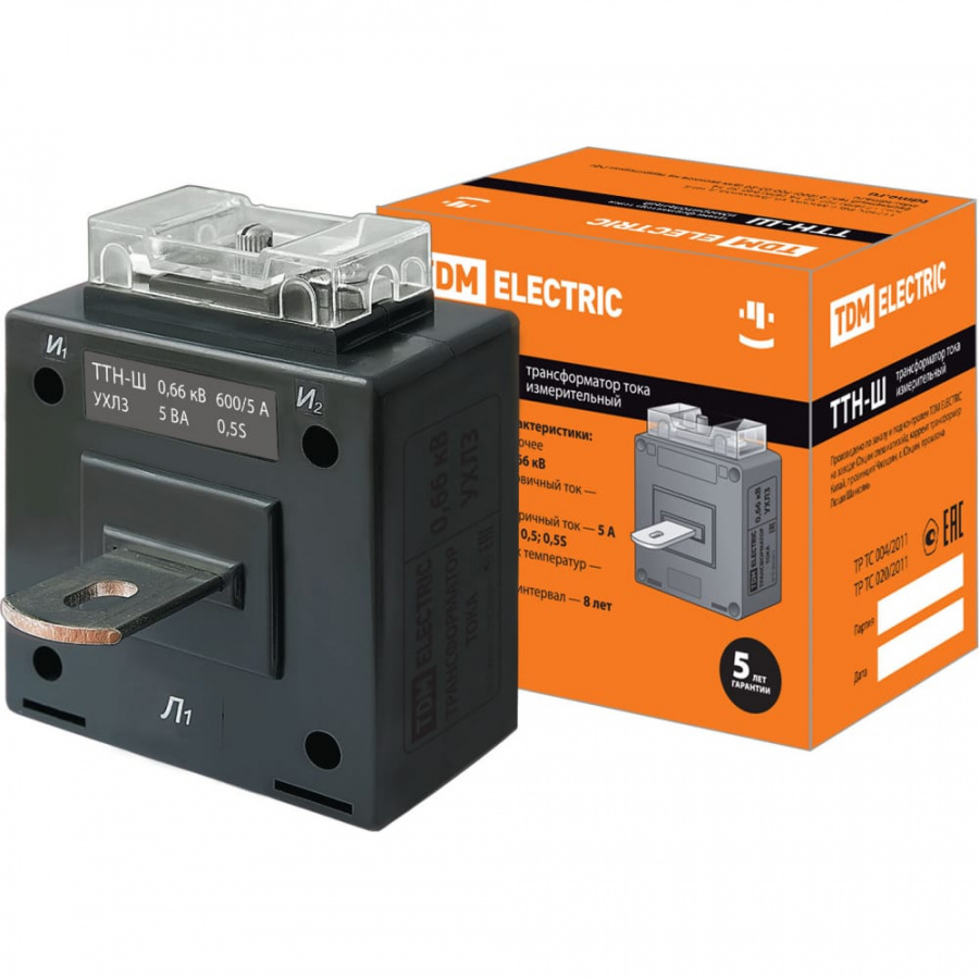 Трансформатор тока TDM ТТН-Ш 600/5- 5VA/0,5S-Р