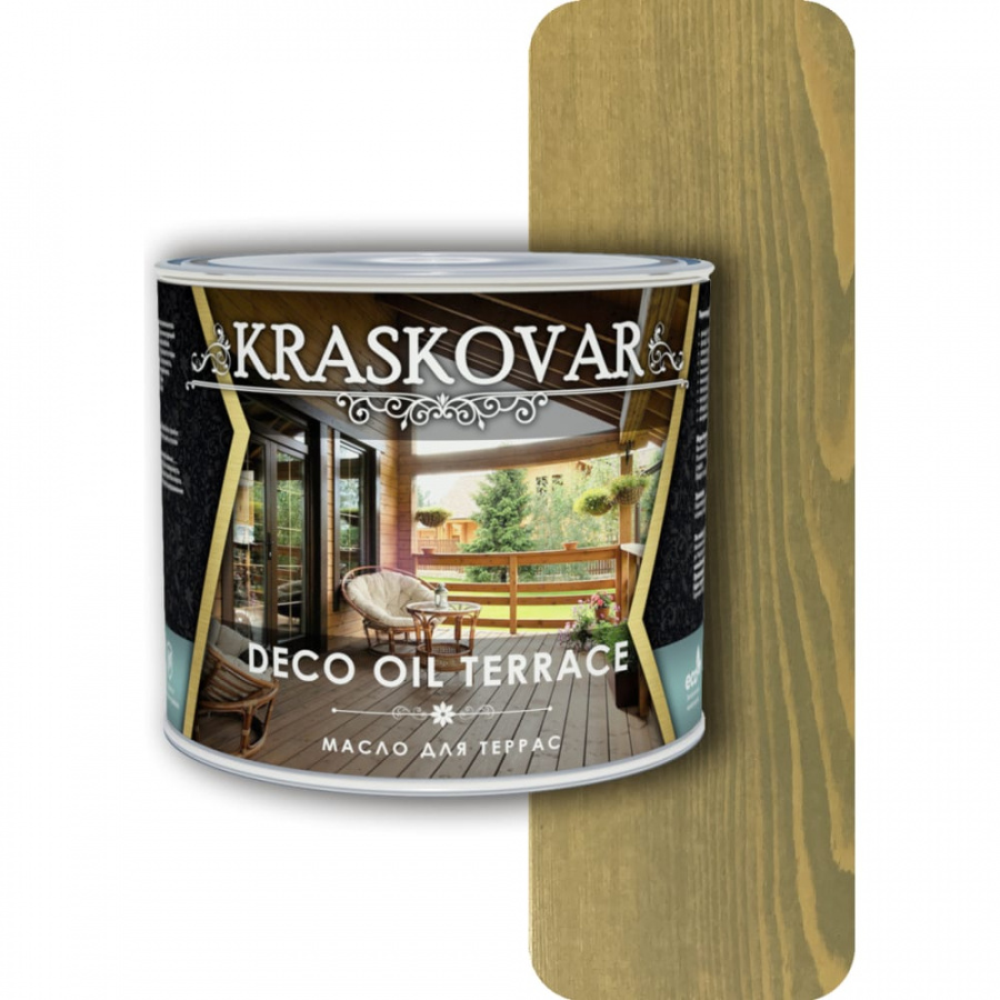 Масло для террас Kraskovar бамбук, 2.2 л