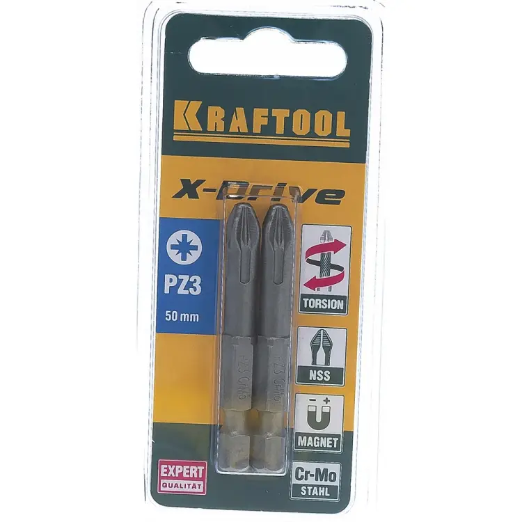 Торсионные кованые биты KRAFTOOL EXPERT 26123-3-50-2 Торсионные кованые биты KRAFTOOL EXPERT 26123-3-50-2