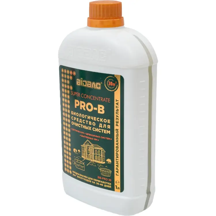 Концентрированное биологическое средство для очистных систем БиоБак Super Concentrate BB-PRO 30