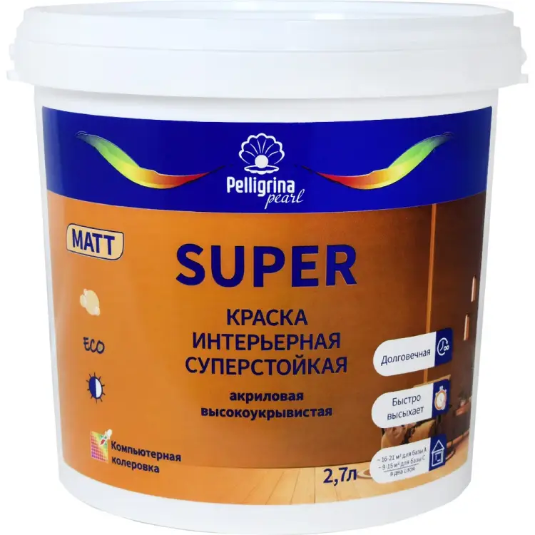 Краска интерьерная PELLIGRINA PAINT super 256888 Краска интерьерная PELLIGRINA PAINT super 256888