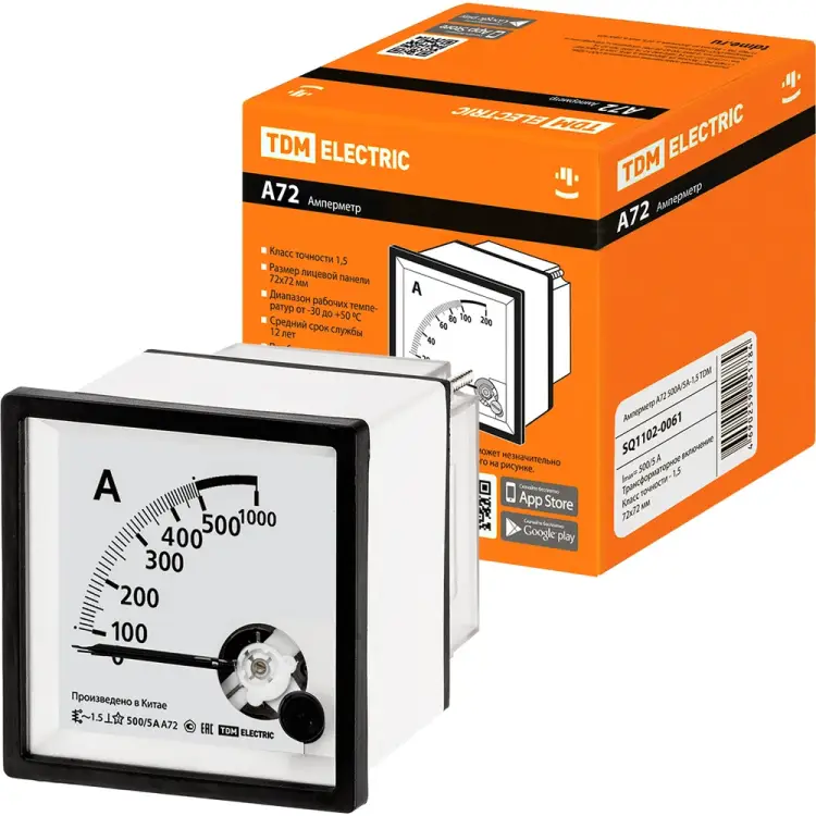 Амперметр TDM ELECTRIC а72 500а/5а-1.5 SQ1102-0061