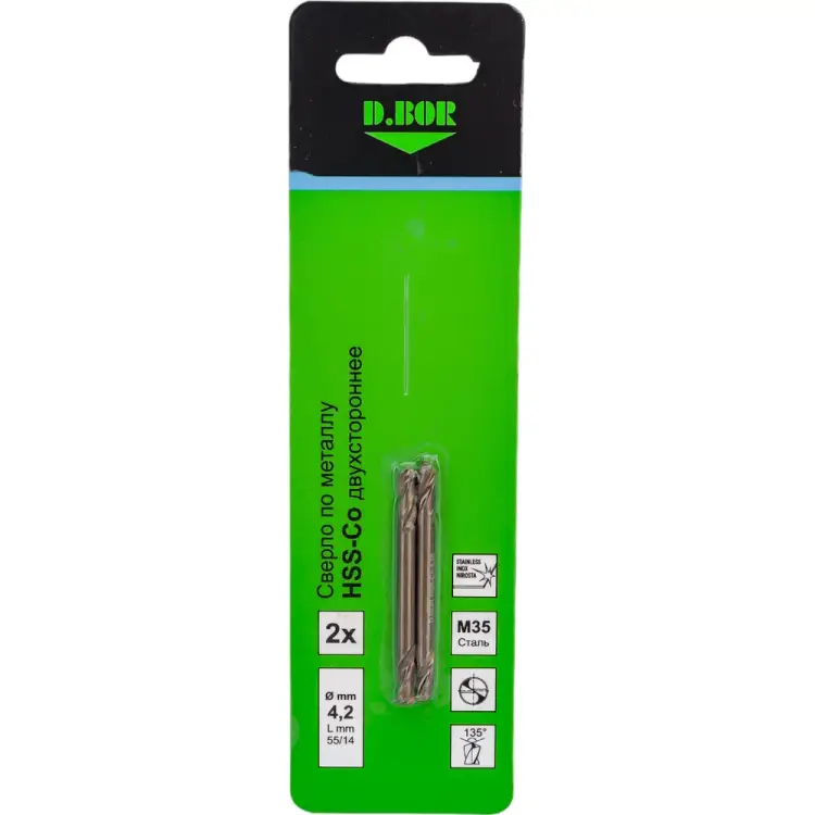 Двухсторонне сверло по металлу D.BOR D-TD-DE-CO5-042-02 Двухсторонне сверло по металлу D.BOR D-TD-DE-CO5-042-02