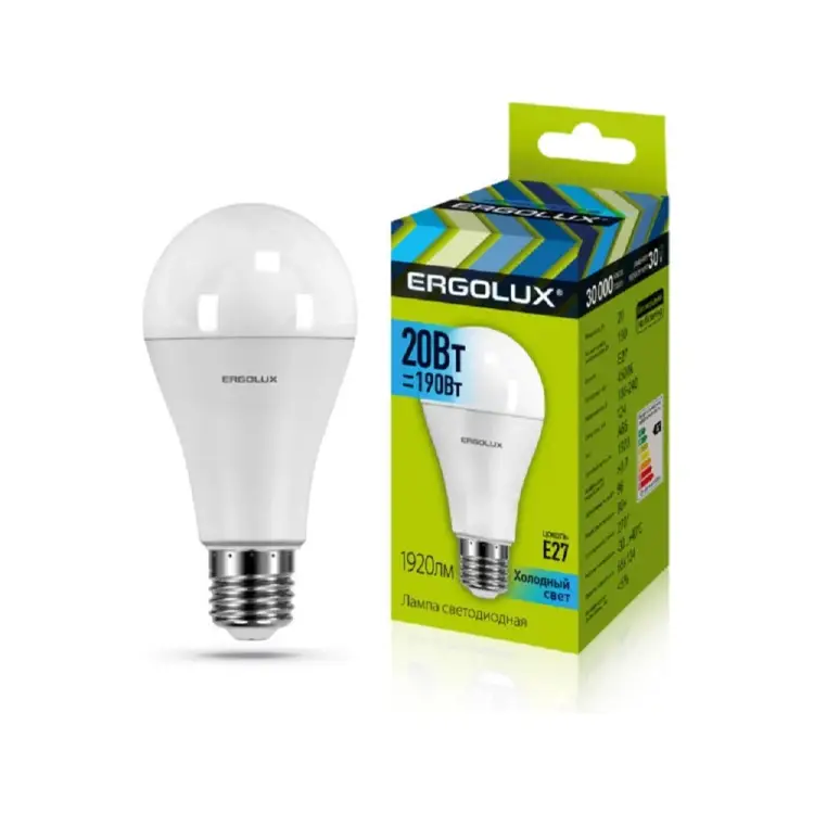 Светодиодная лампа Ergolux LED-A65-20W-E27-4K ЛОН 13183 Светодиодная лампа Ergolux LED-A65-20W-E27-4K ЛОН 13183