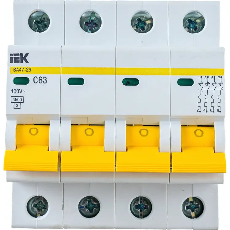 Автоматический выключатель IEK ВА 47-29 MVA20-4-063-C