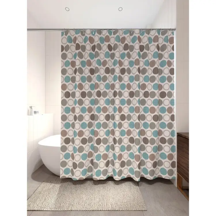 Штора для ванной PRIMANOVA Dots (чёрно-серый) D-18592