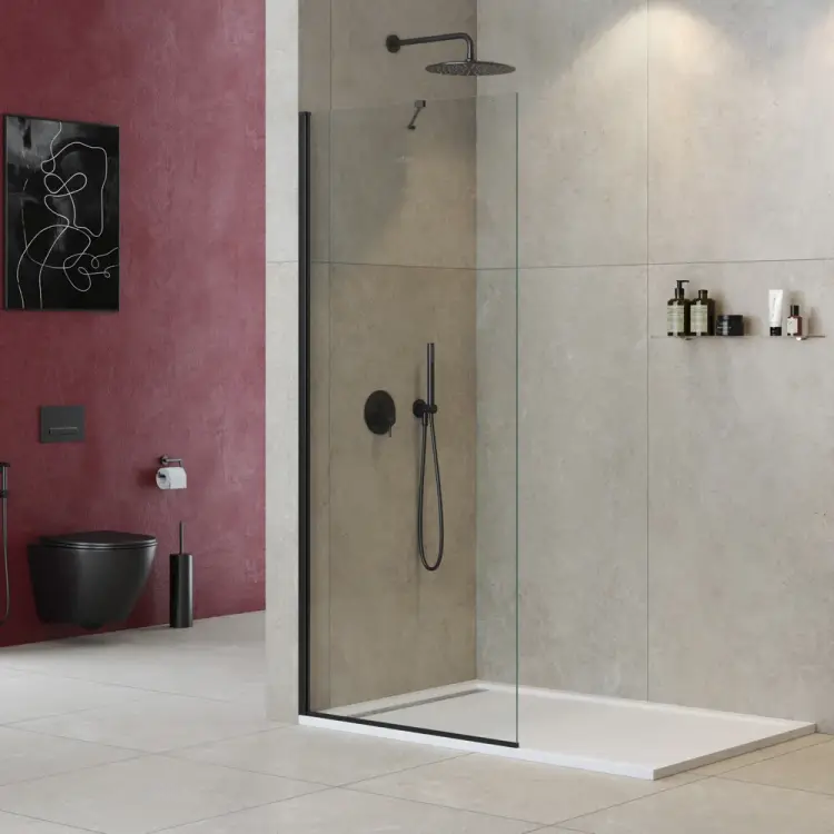 Универсальная душевая перегородка Cezares LIBERTA-L-1-TB-70-C-NERO