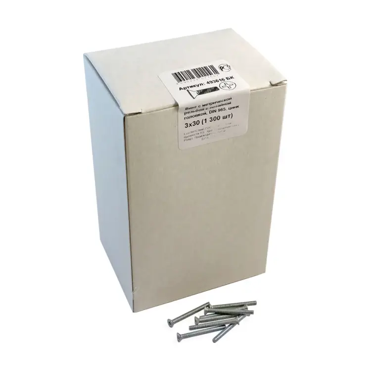 Винт крепежная техника 3x30 DIN965 1300 шт 493616