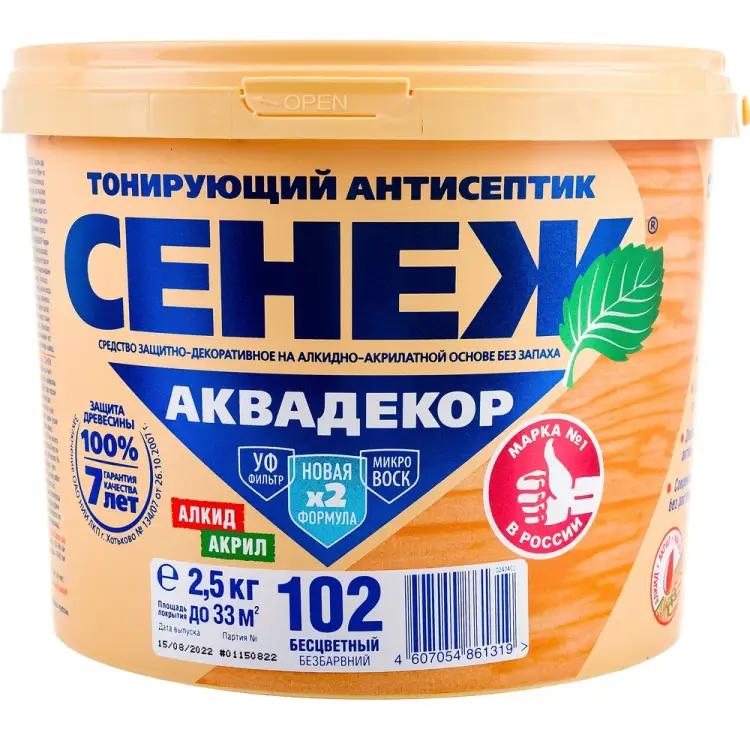 Антисептик для дерева СЕНЕЖ АКВАДЕКОР 11038 Антисептик для дерева СЕНЕЖ АКВАДЕКОР 11038