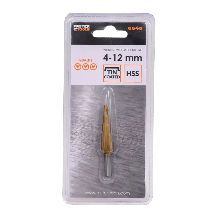 Ступенчатое сверло FASTER TOOLS 6646