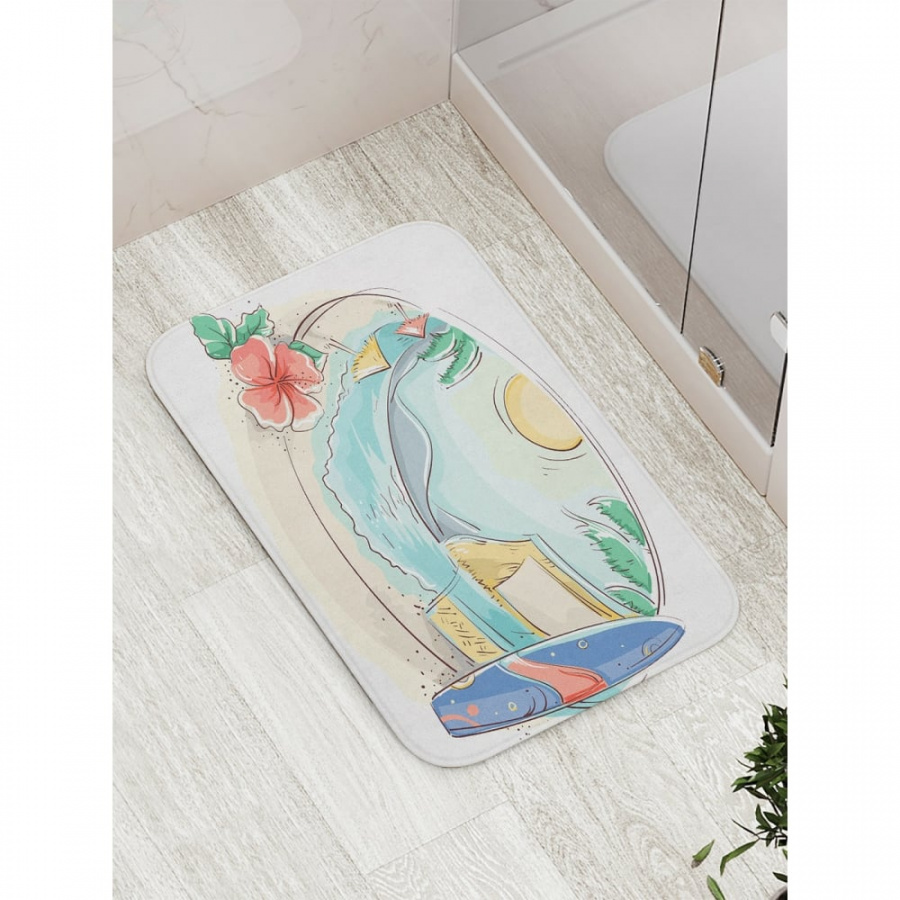 Противоскользящий коврик для ванной, сауны, бассейна JOYARTY Пляжная картина