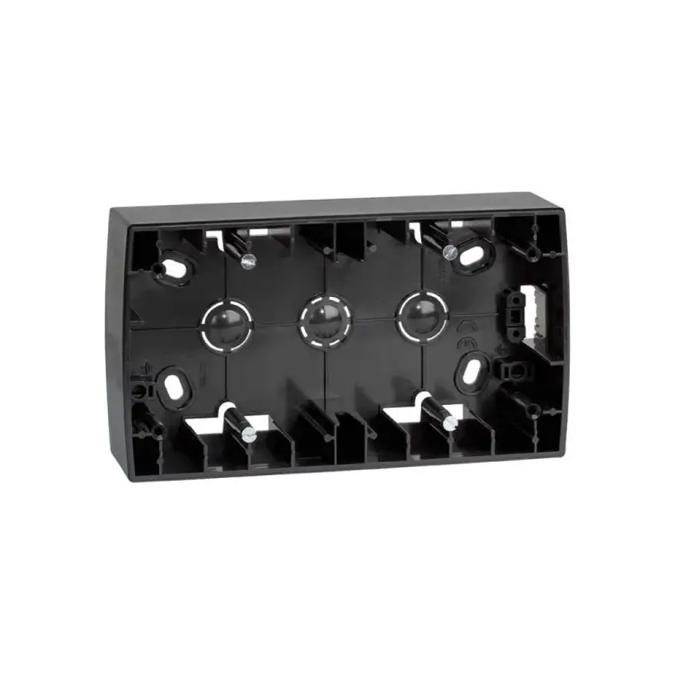 Монтажная коробка для накладного монтажа Simon 2 поста, 158х89х27мм графит 82760-38