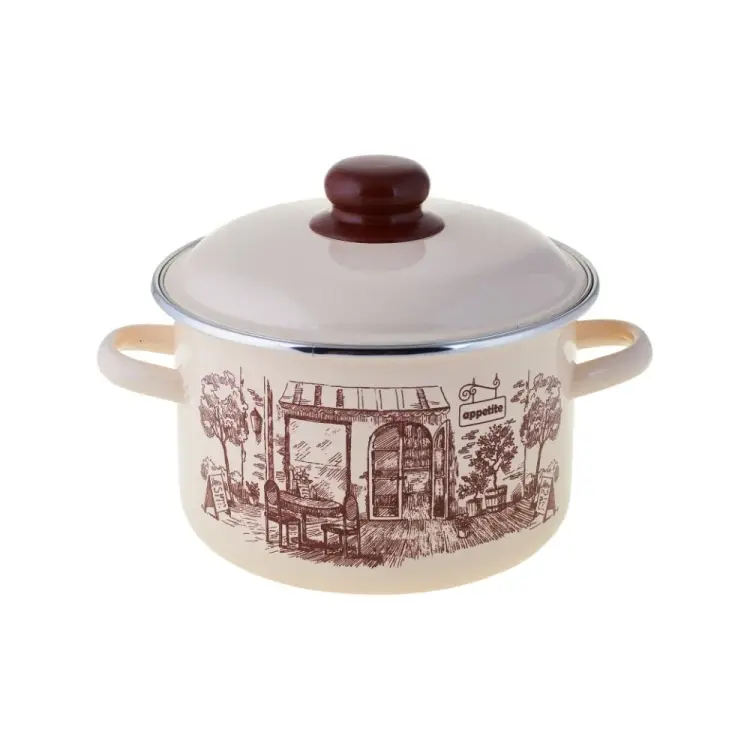 Цилиндрическая эмалированная кастрюля appetite CAFE 1RD221М CAFE