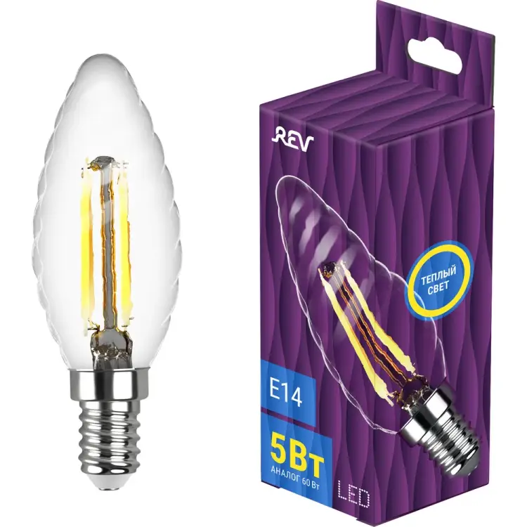 Светодиодная лампа REV FILAMENT свеча витая TC37 32430 0 Светодиодная лампа REV FILAMENT свеча витая TC37 32430 0