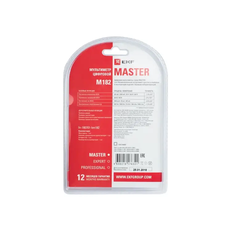 Цифровой мультиметр EKF M182 Master In-180701-bm182