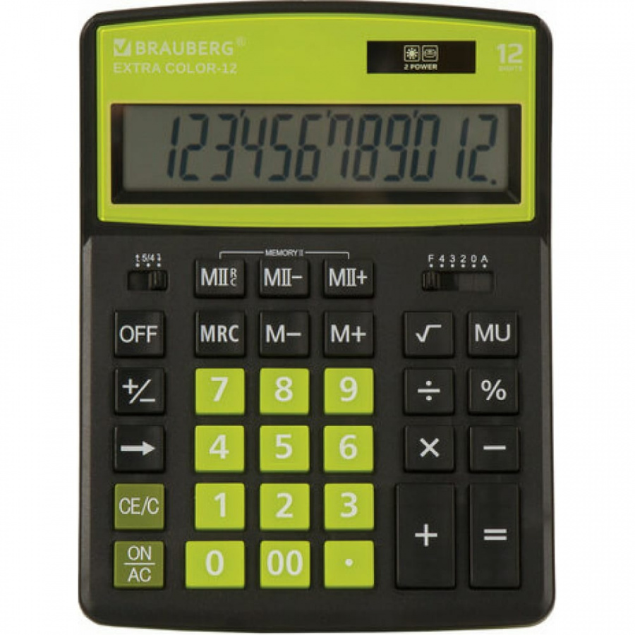 Настольный калькулятор BRAUBERG EXTRA COLOR-12-BKLG