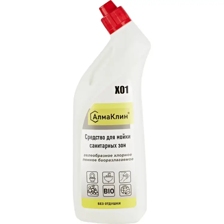 Щелочное моющее средство для санузлов ООО "БАЗОВАЯ ДЕЗИНФЕКЦИЯ" АлмаКлин X01 X01-0,75Л