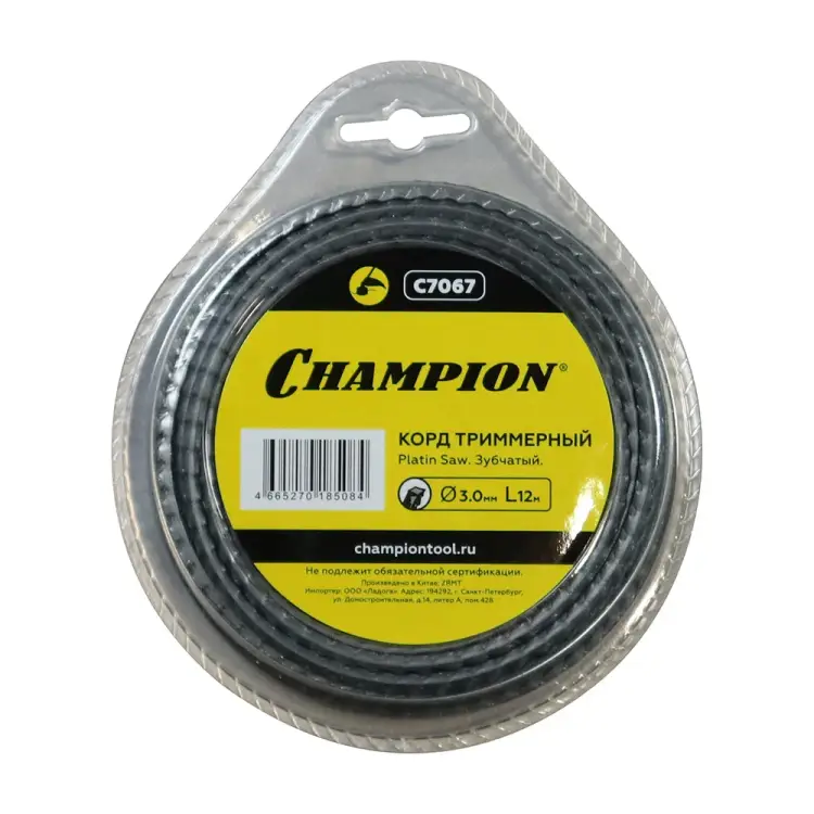 Зубчатый триммерный корд Champion 3.0 мм; 12 м C7067
