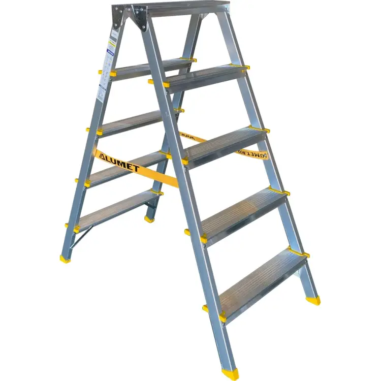 Двухсторонняя анодированная алюминиевая стремянка Алюмет APD9205 Двухсторонняя анодированная алюминиевая стремянка Алюмет APD9205