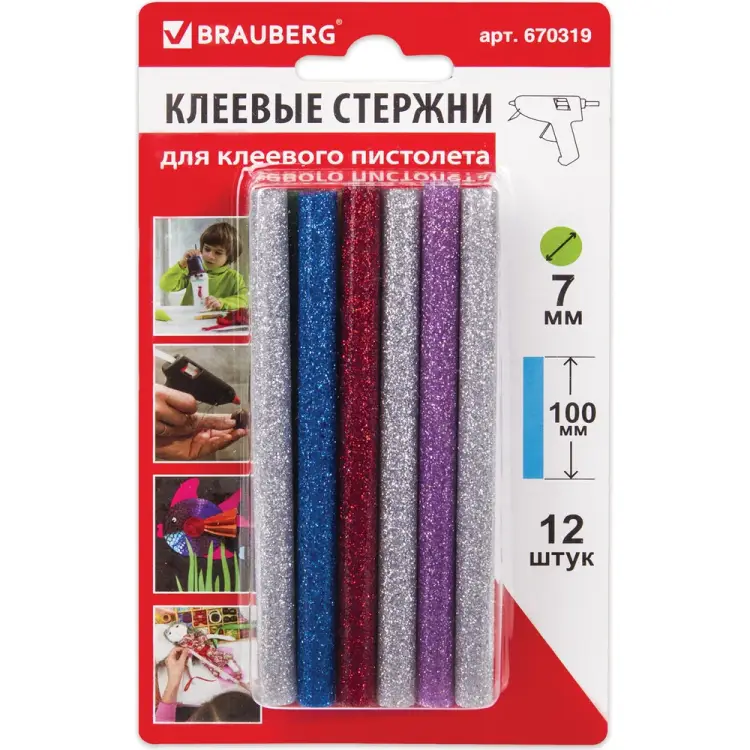 Клеевые стержни BRAUBERG 670319 Клеевые стержни BRAUBERG 670319