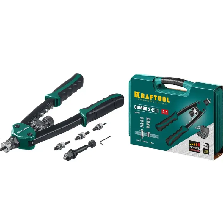 Комбинированный двуручный заклепочник KRAFTOOL Combo2-M10 31181 Комбинированный двуручный заклепочник KRAFTOOL Combo2-M10 31181
