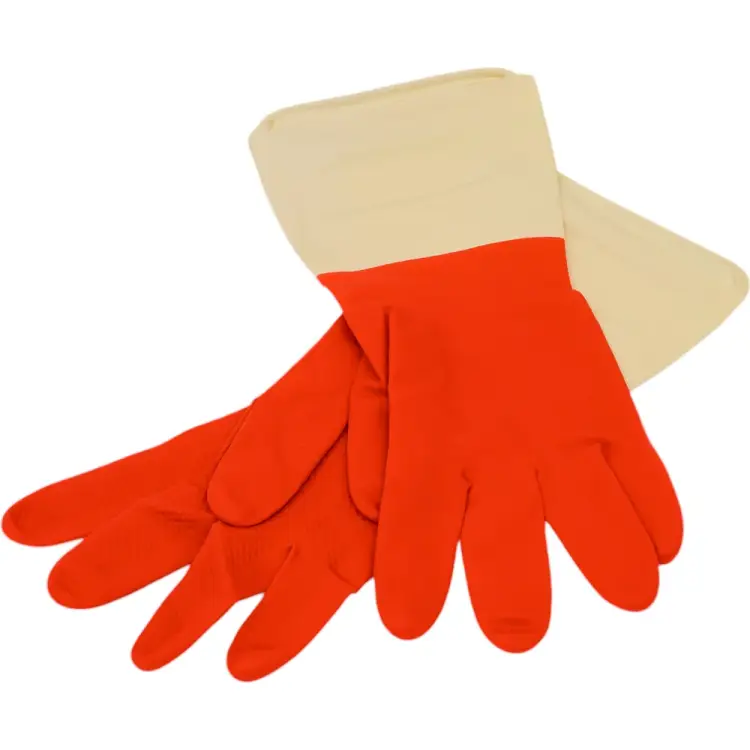 Хозяйственные сверхпрочные латексные перчатки Komfi БИКОЛОР