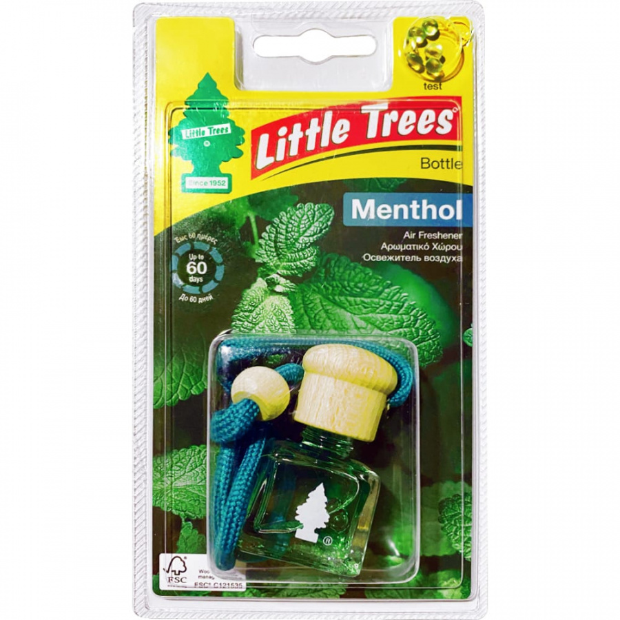 Подвесной ароматизатор Car-Freshner LITTLE TREES Bottle Ментоловый бриз