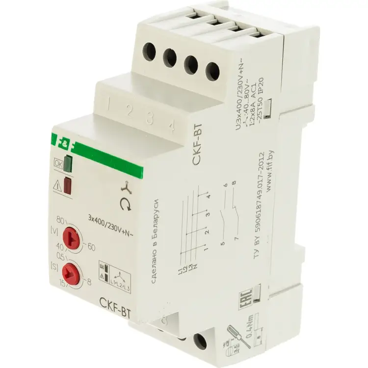 Автомат защиты электродвигателей от нарушения чередования фаз Евроавтоматика F&F CKF-BT EA04.002.004