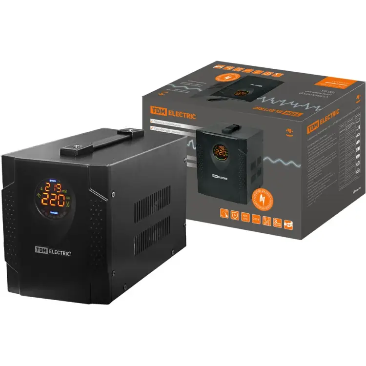 Симисторный переносной стабилизатор напряжения TDM ELECTRIC СНС1-1-0,5 кВА SQ1203-0001 Симисторный переносной стабилизатор напряжения TDM ELECTRIC СНС1-1-0,5 кВА SQ1203-0001